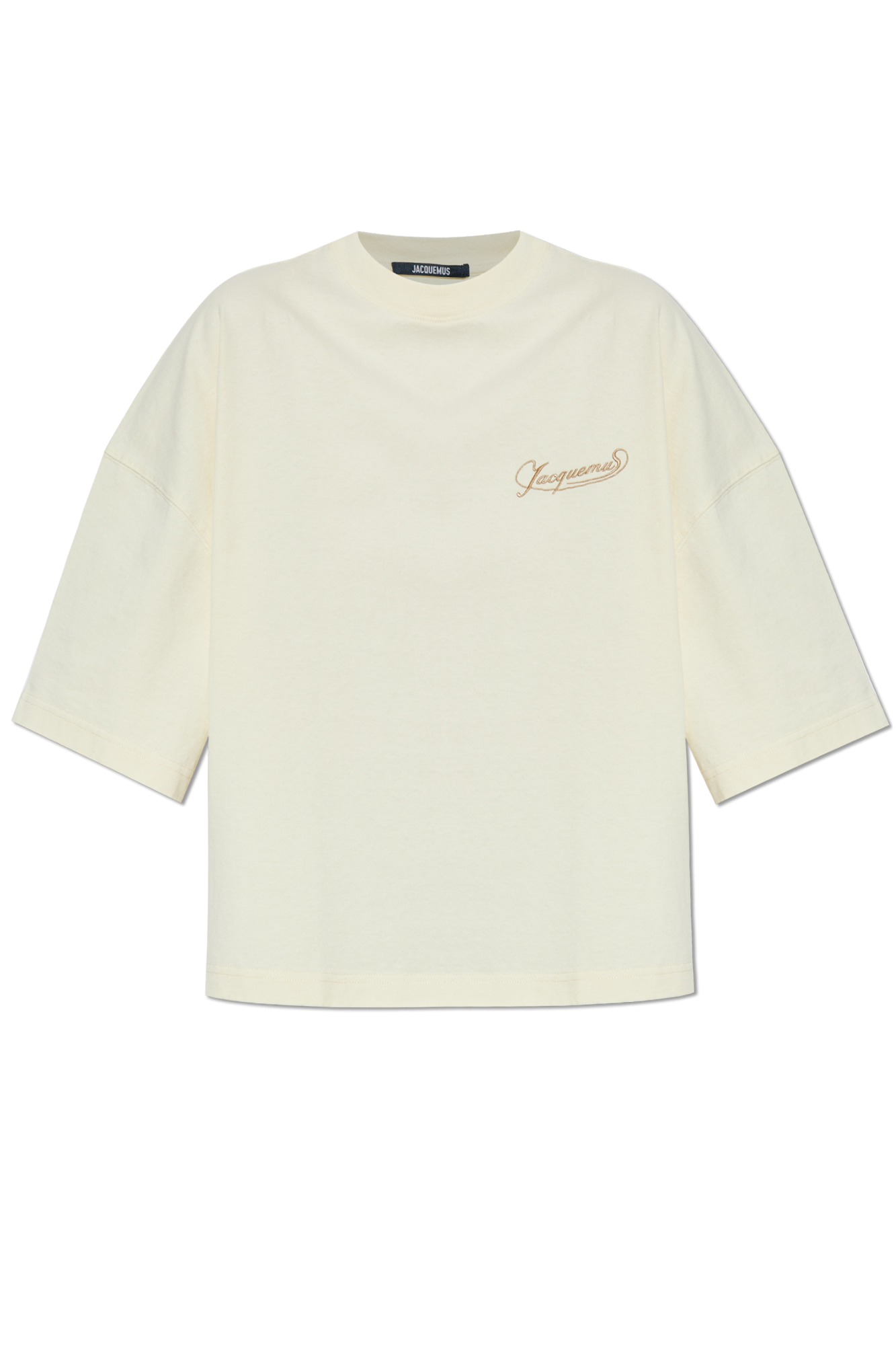 【オープニング 大放出セール】 Cream Jacquemus logo embroidered with T-shirt Oversize トップス